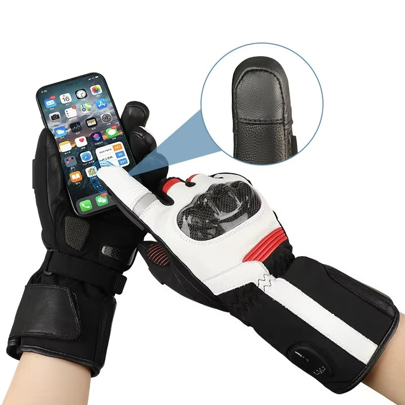 Heated Gloves Electric - Winter-Motorradhandschuhe mit Touchscreen, wiederaufladbar, elektrisch beheizt,