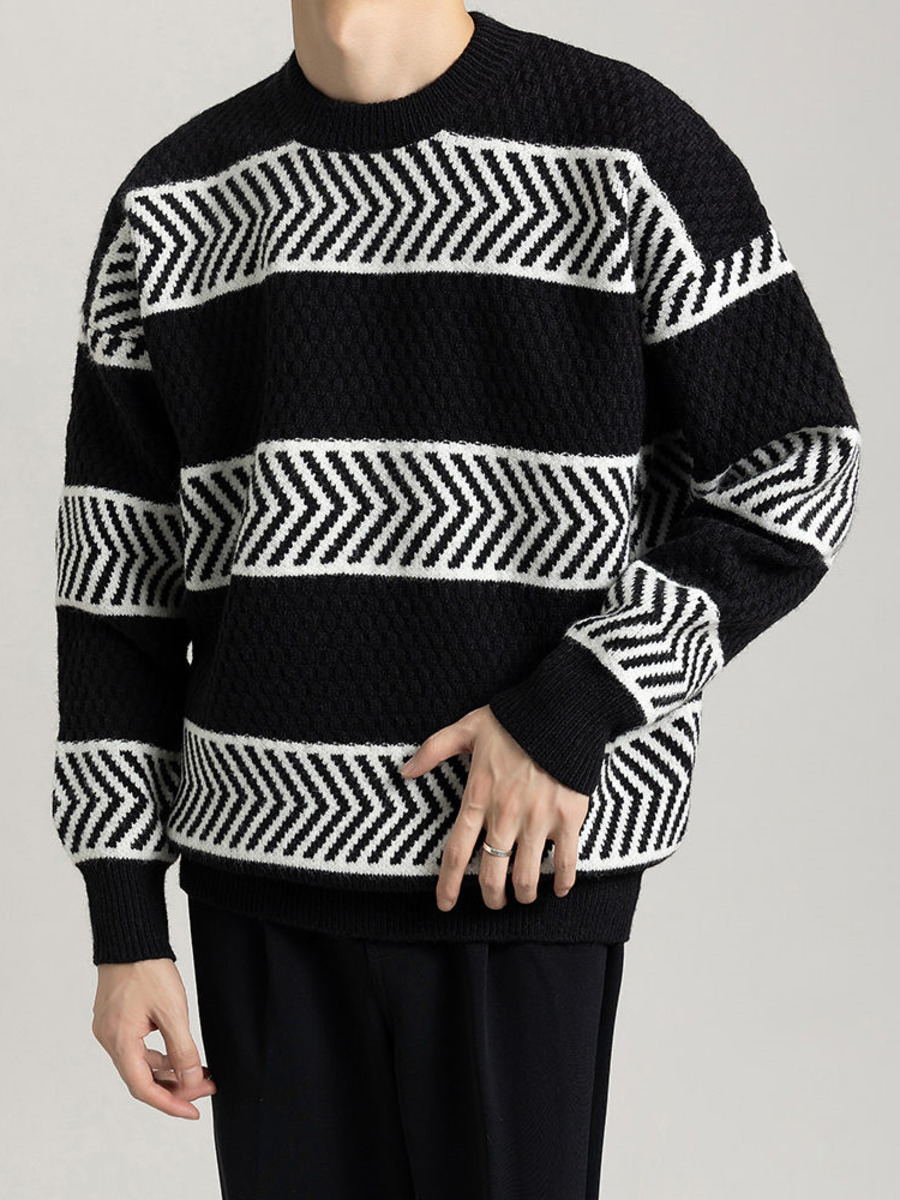 Casual Lose Streifen Pullover  – Winter Clothing Hong Kong Bewertung und Preis