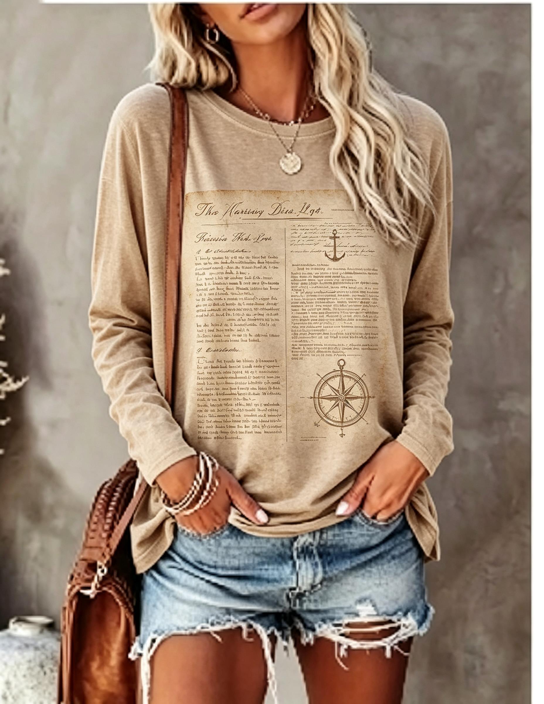 Damen-Langarm-T-Shirt, Vintage – Winter Clothing For Women Bewertung und Preis